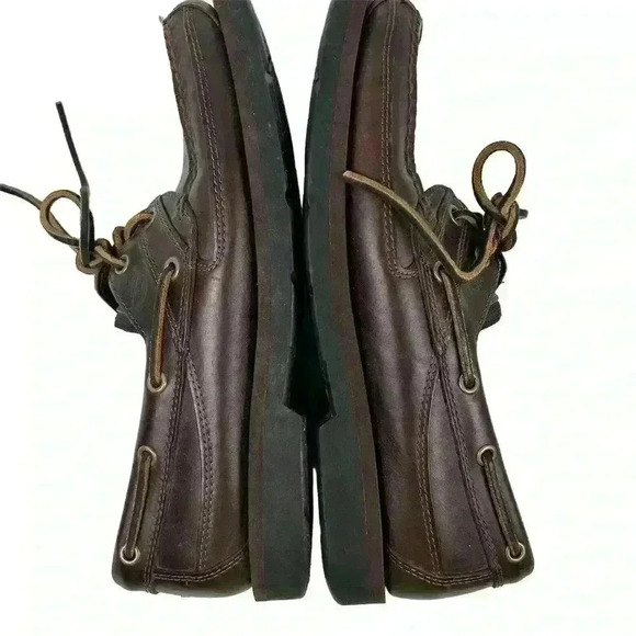 Timberland Men's Brown Leather 2-Eye Boat Shoes Size 9 Casual - Picture 10 of 13